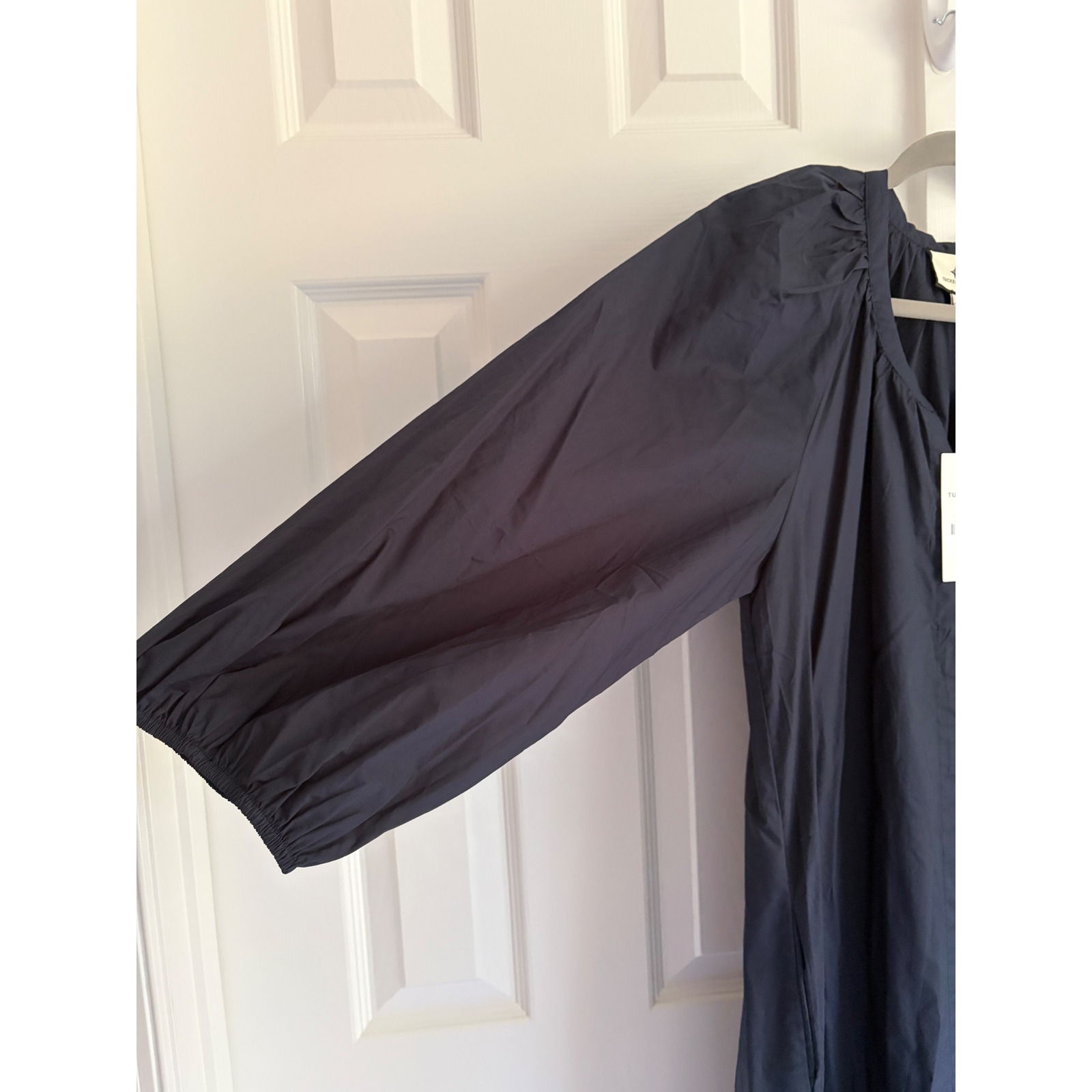 Tuckernuck Lyles Maxi Dress Women Size Medium Navy Cotton Belted — image 5 of 8